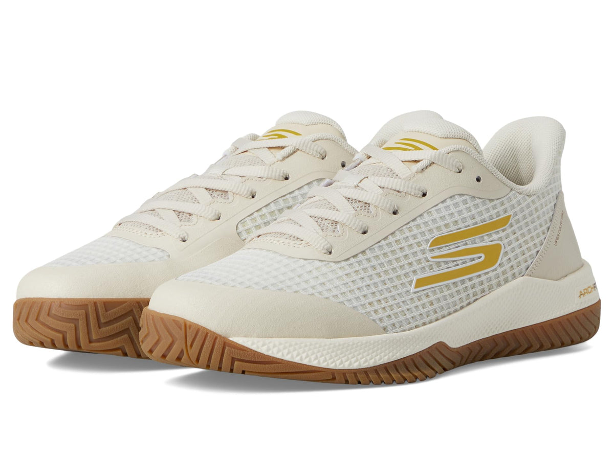 Skechers Women's Viper Court Pro Pickleball Sneaker, Off White, 11
