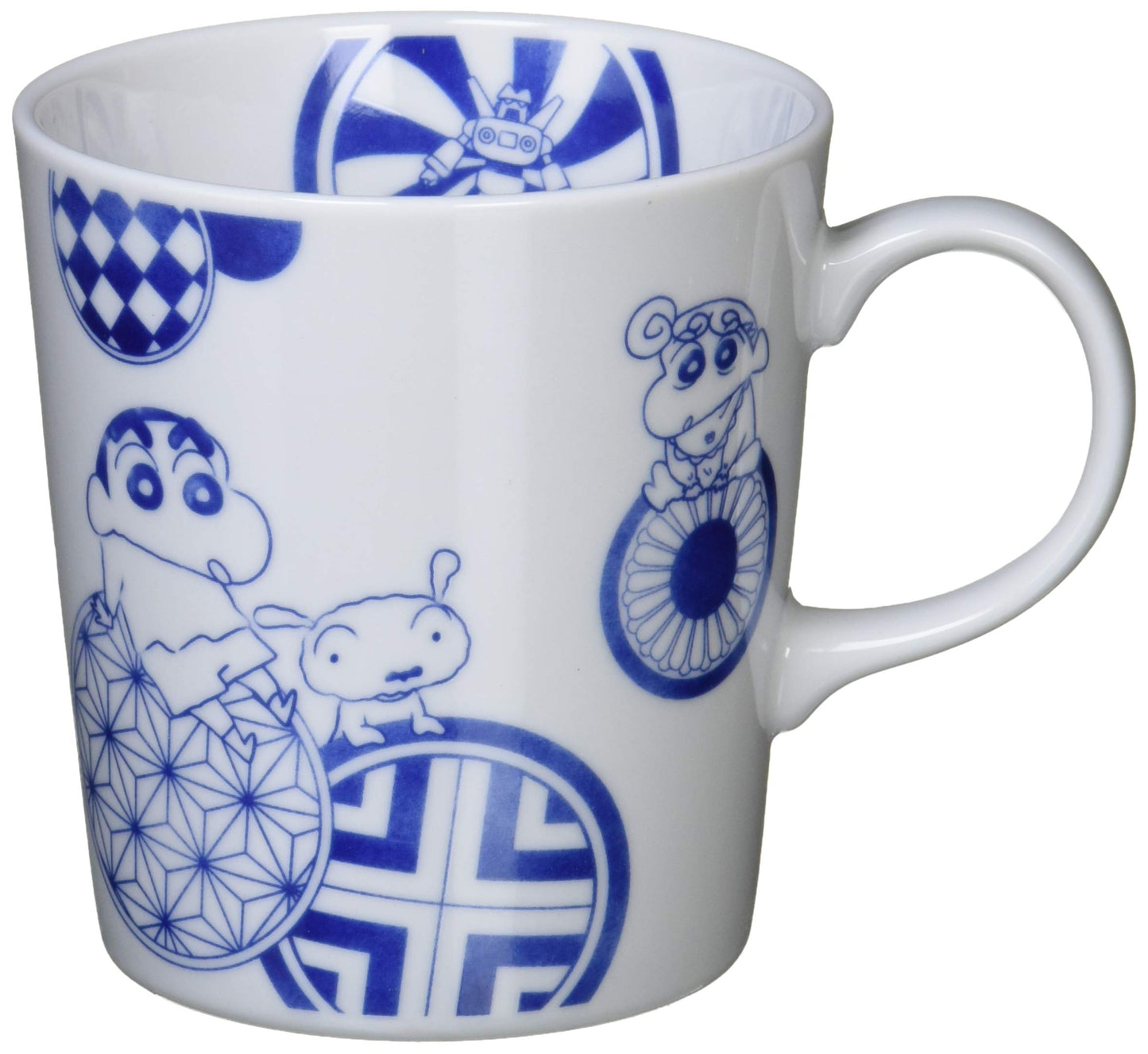 Yamakasyoten Crayon Shin-chan Sometsuke Round Crest CS22-11 Porcelain Mug, 300ml, Heat Resistant
