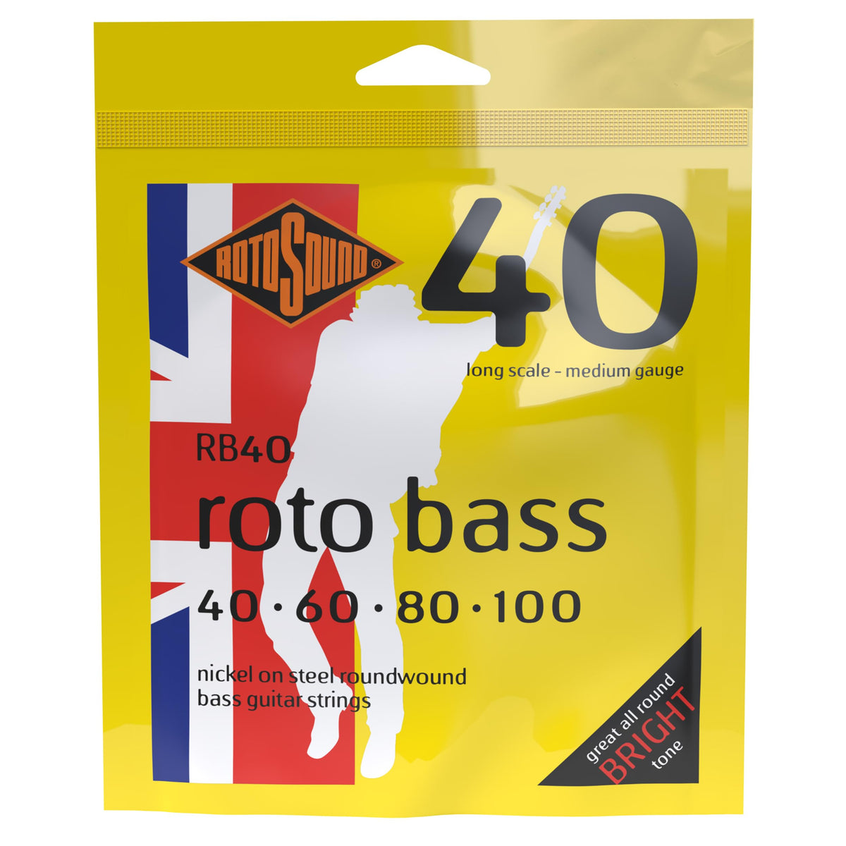 Rotosound RB(40 Nickel (Unsilked) Bass Guitar Strings (40 60 80 100)