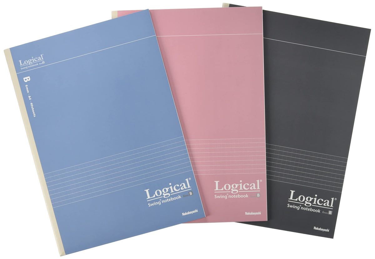 Nakabayashi NA403B-3P Swingling Glossy Notebook, A4/B Ruled, 40 Sheets, Daltone, 3 Pack