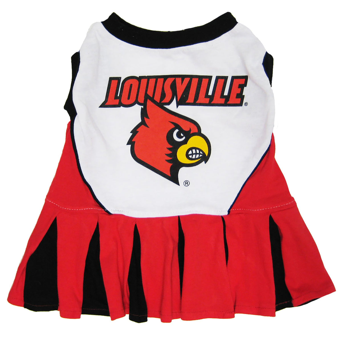 Pets First NCAA Louisville Cardinals Dog Cheerleader Outfit, Small