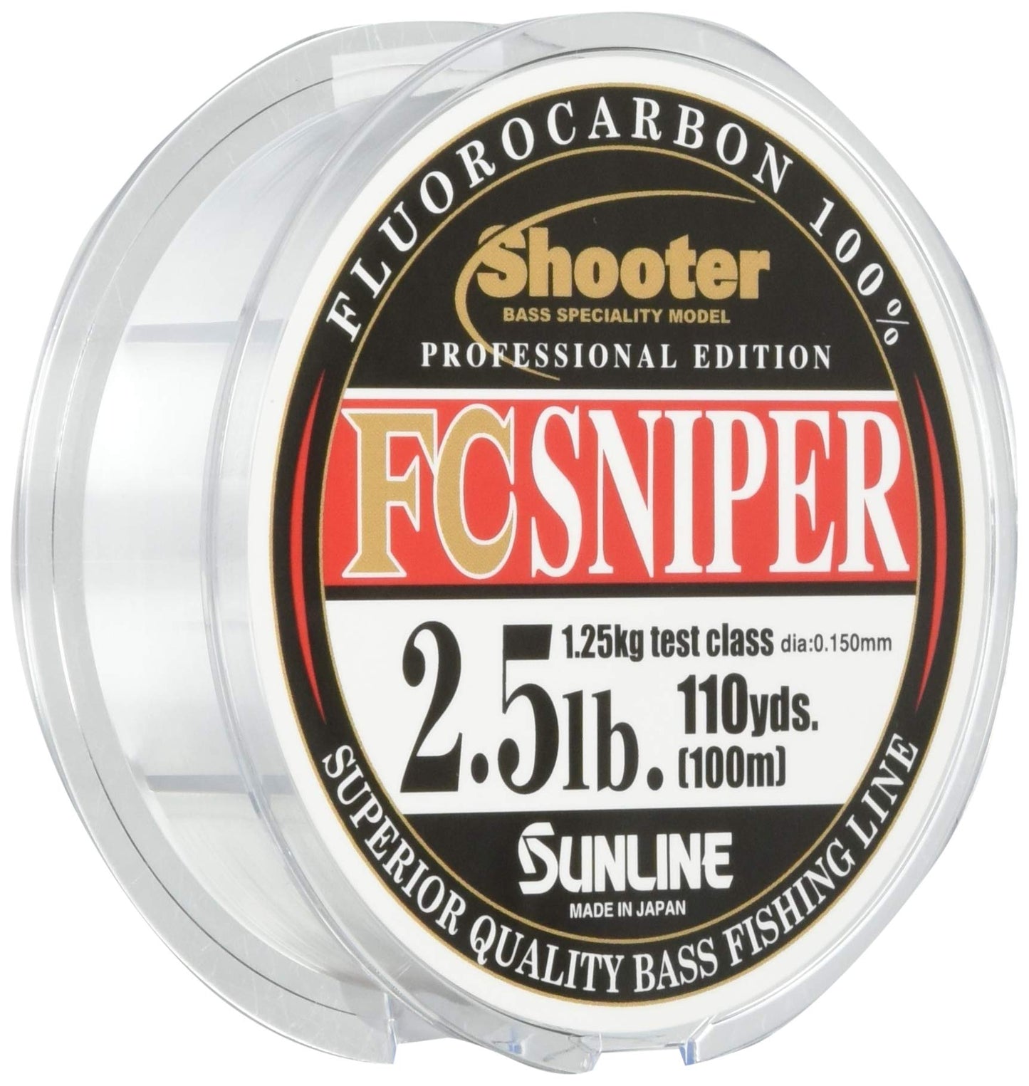 SUNLINE Fluorocarbon Line Shooter, Sniper, 328.1 ft (100 m), 20 lbs, Natural Clear