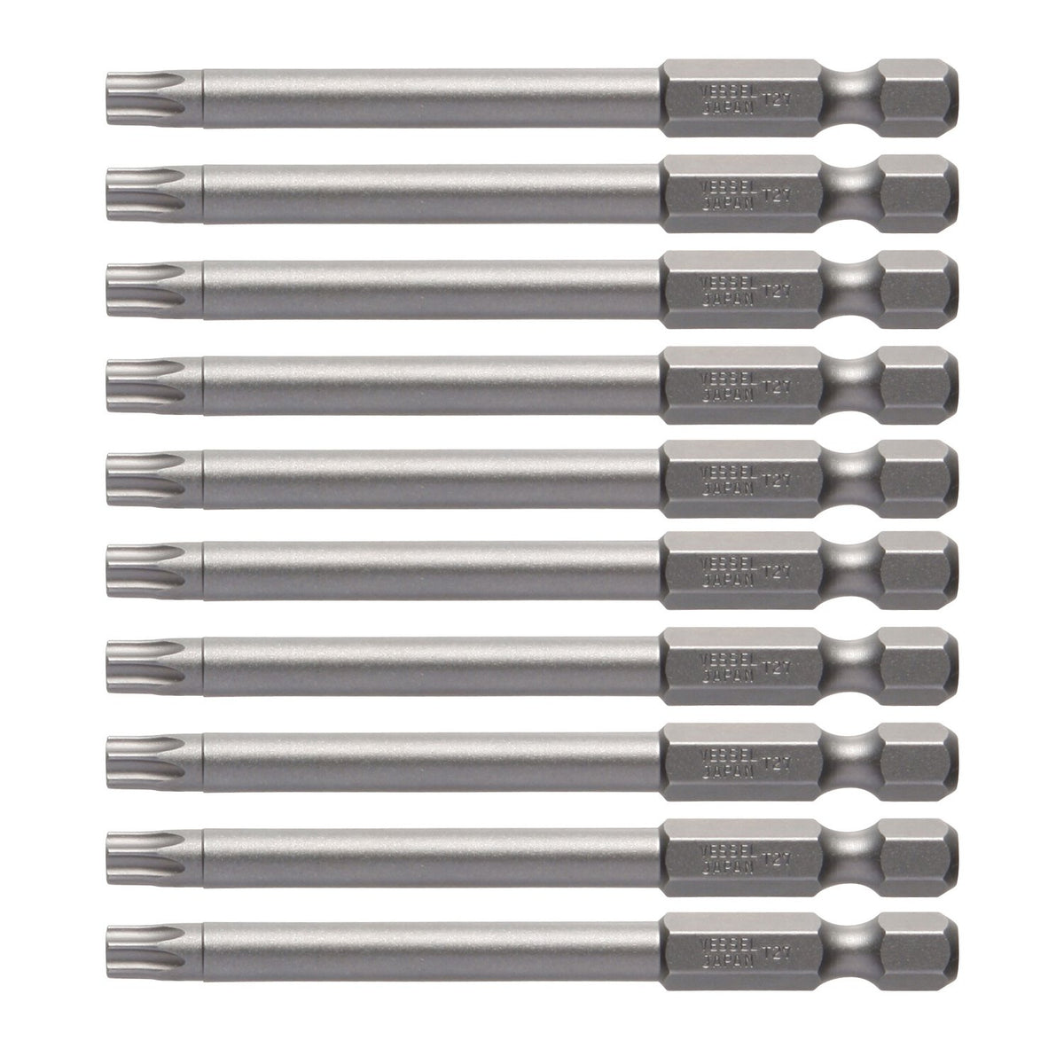 Vessel J ZP Torx Bit T1.1 x 3.0 inches (27 x 75 mm), Set of 10