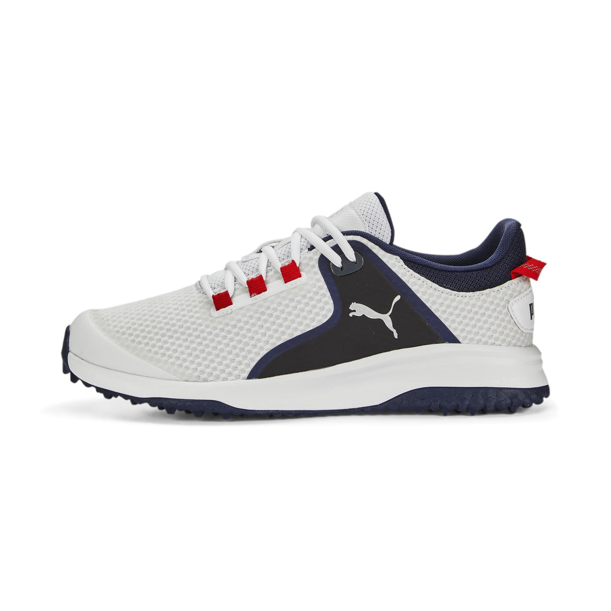Puma Men's Fusion Grip Golf Shoe, Puma White Puma Silver Puma Navy, 11