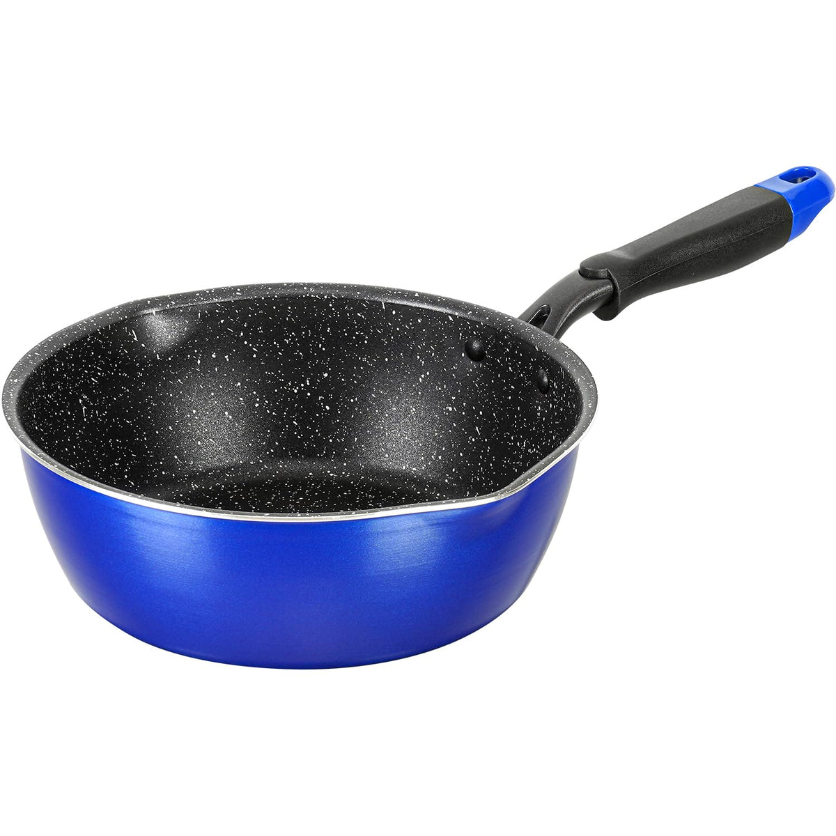 Wahei Freiz Neo RB-2152 Deep Frying Pan, 8.7 inches (22 cm), Blue, Induction and Gas Compatible, Handle Like a Pot, Bake, Boil, Simmer, Fry