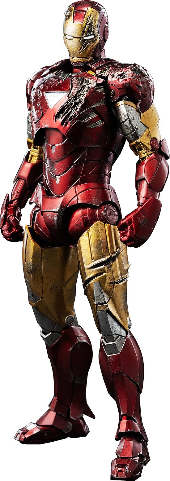 Threezero Marvel Studios' The Infinity Saga DLX Iron Man Mark 6 Battle Damaged DLX Iron Man Mark 6 1/12 Scale ABS & PVC & POM & Zinc Alloy & Other Metal Pre-Painted Action Figure