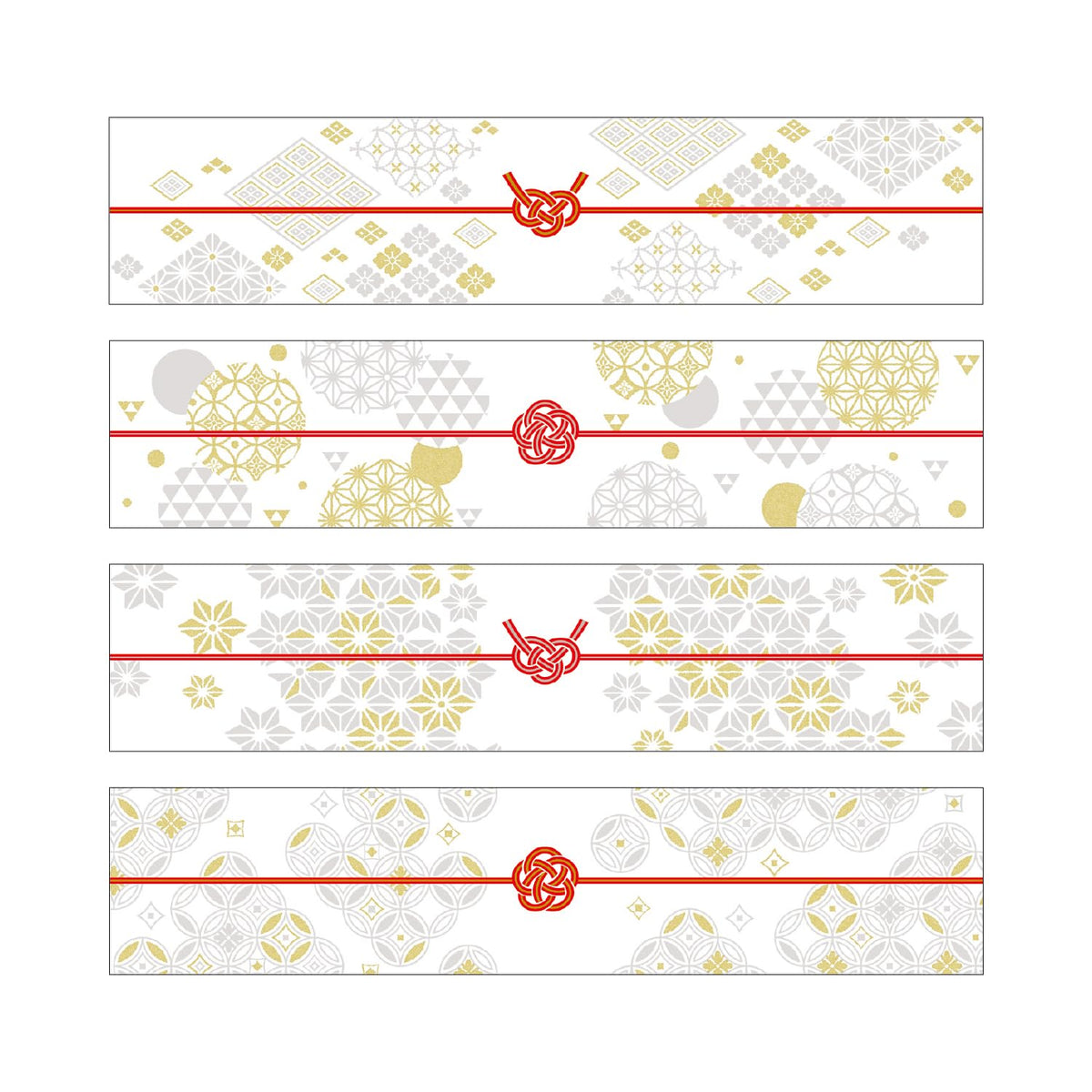 Sasagawa TSUMUGI 50-9779 Japanese Paper Taka Stamp Notebook, Pearl, Small, 4 Patterns x 5 Sheets