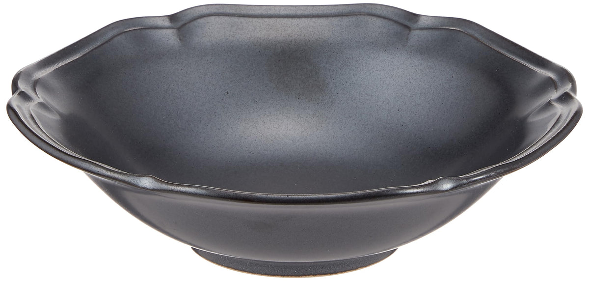 Ichikyu 131-0220 Mino Pot, Bowl, Flat Plate, Approx. 6.7 inches (17 cm), Antique Black, Made in Japan