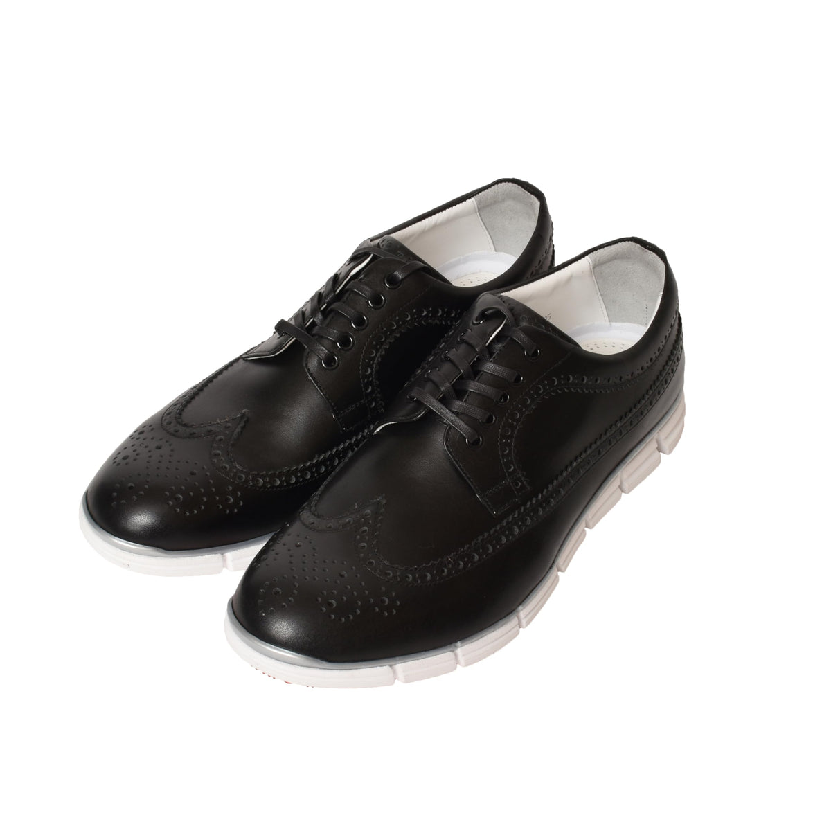HIROSHI TSUBOUCHI(ヒロシツボウチ) Men's Leather Shoes Sneakers, Black, 24.0 cm
