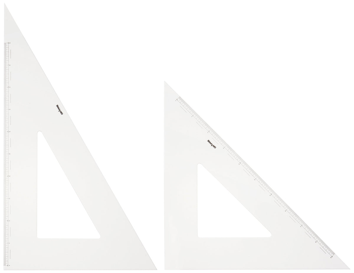 DRAPAS 13137 Triangular Ruler with Scale 0.1 inch (3 mm) Thick, 23.6 inches (60 cm)