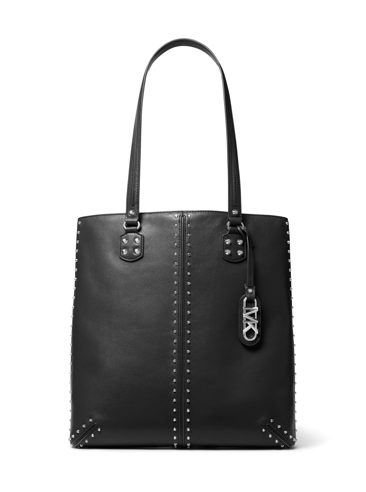 Michael Kors Astor Studded Large Tote Bag, Silver-Tone Hardware/Black