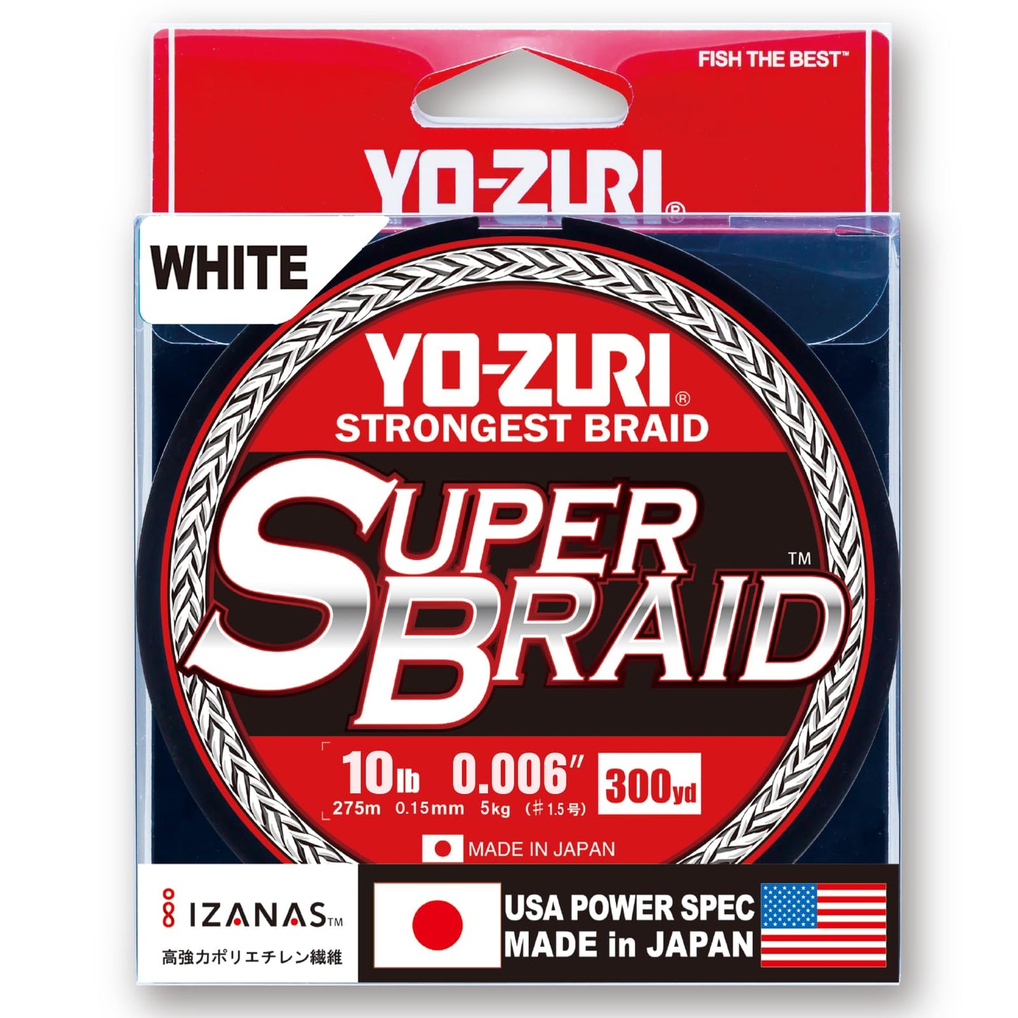 Yo-Zuri YZ-SB-10LB-WH-300YD: Super Braid White 10Lb 300Yd, White