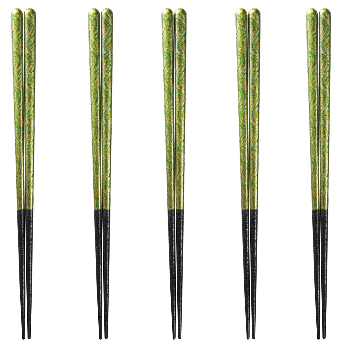 J-kitchens PID8776 Happy Chopsticks, Set of 5 Pairs, Material: Wood, Chopsticks, Dishwasher Safe, Made in Japan