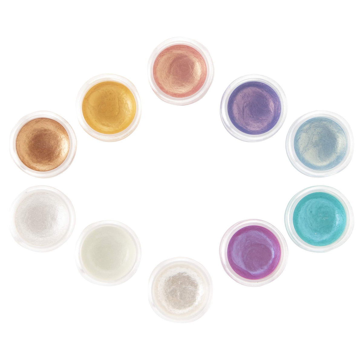 Kusakabe Watercolor Paint, Shine Pearl Solid Watercolor Paint, Set of 10 Colors (Water Brush Included)