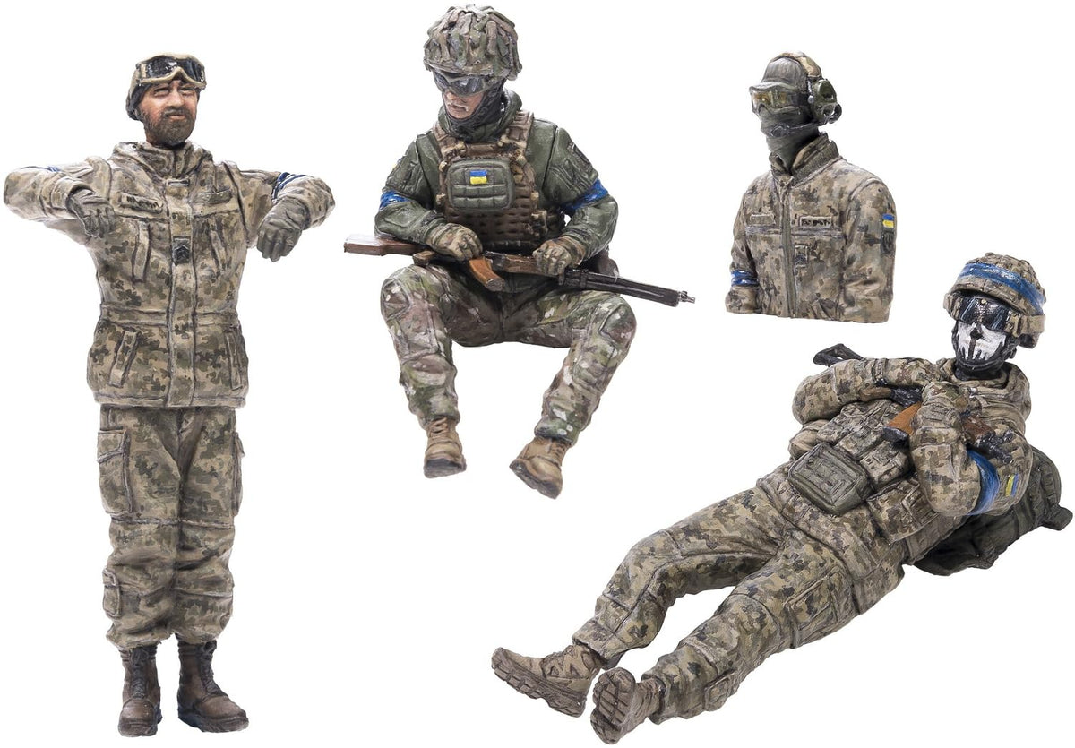 AFV Club 1/35 Ukraine YPR-765 PRI. 50APC Crew Figure Set of 4 Resin Resin Kit HF772 (People)