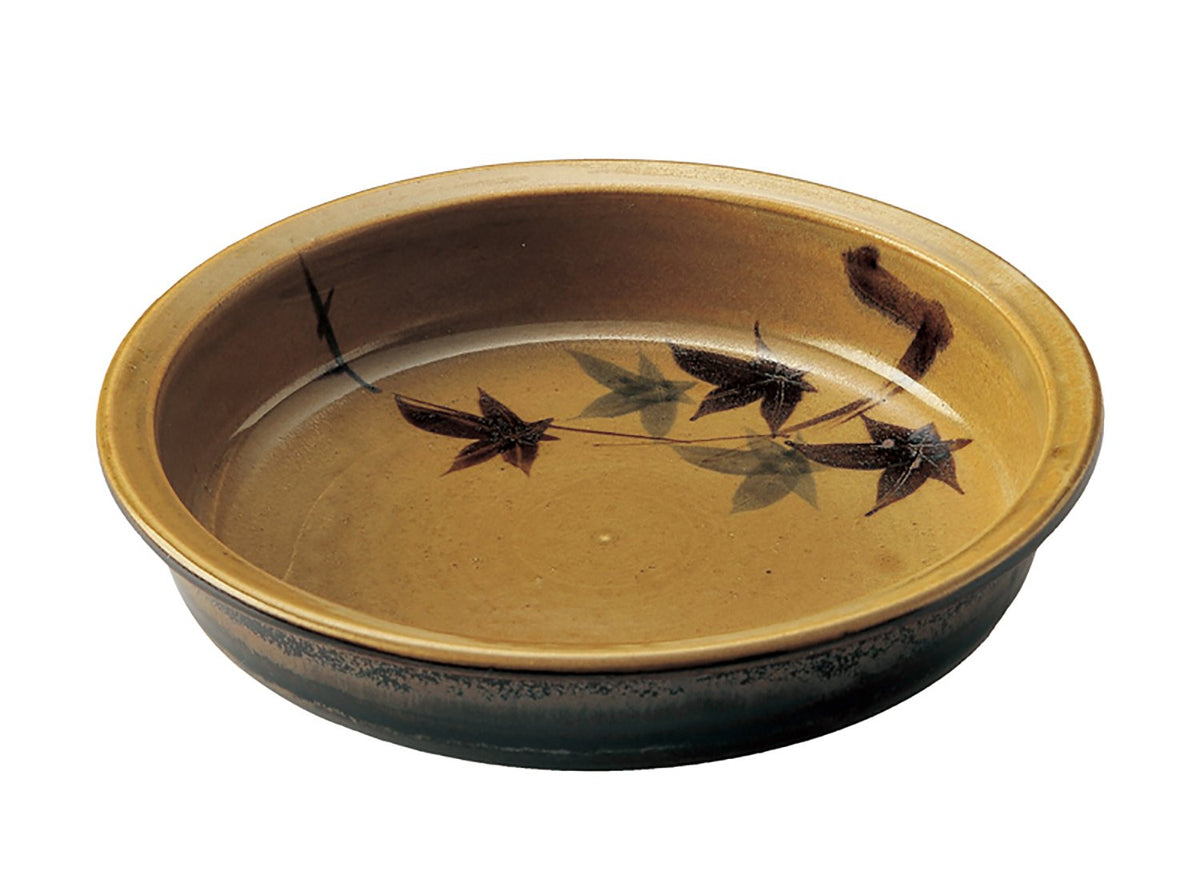佐治陶器 Banko Ware Direct Flame Sukiyaki Ceramic Board Autumn Leaves 1-98
