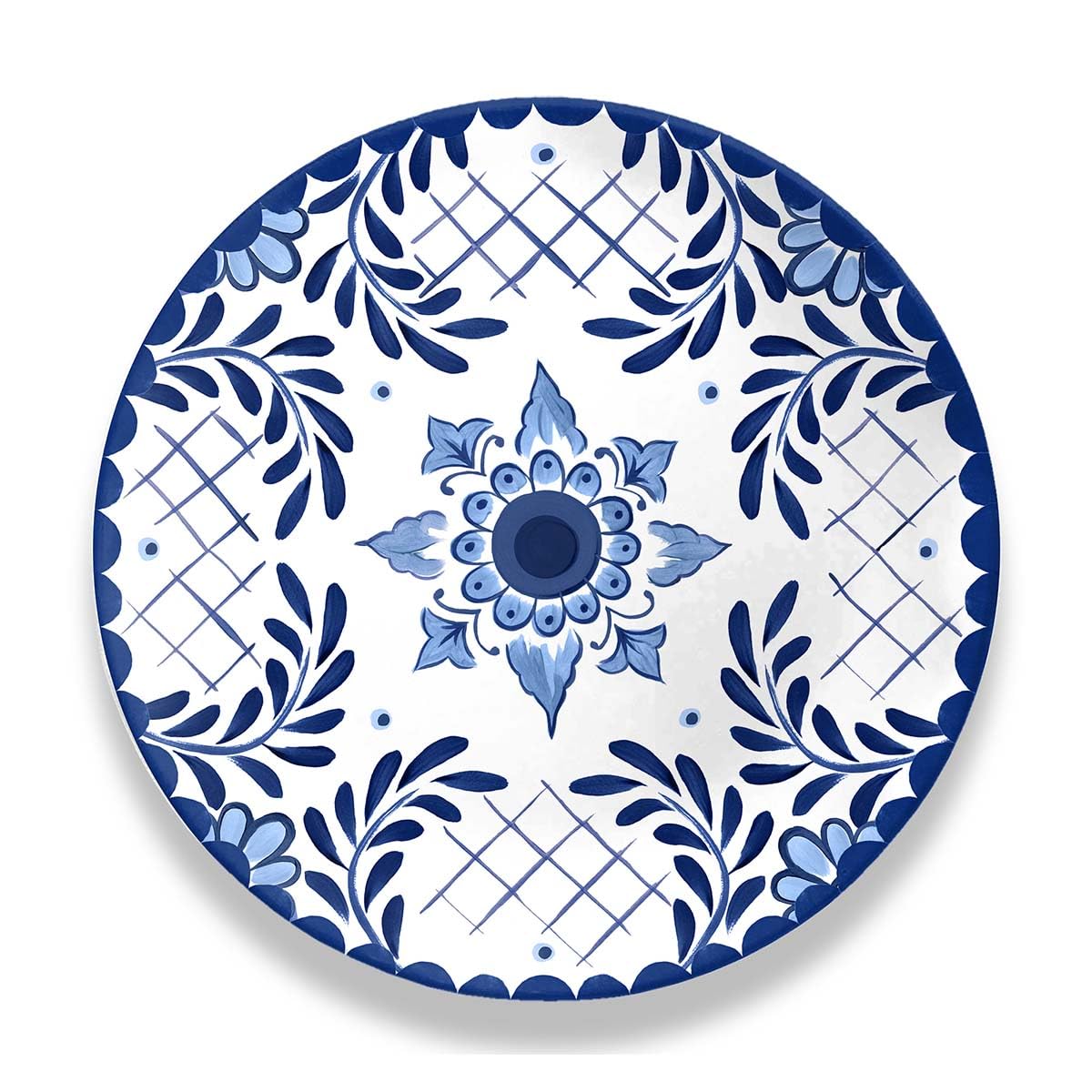 ABODE Homeware TRF1105TDCSW Cobalt Casita, Break-resistant Plate, 10.6 inches (27 cm), Stylish Design Tableware, Plastic, Microwave and Dishwasher Safe, BPA Free, Large Platter, Lunch Dinner
