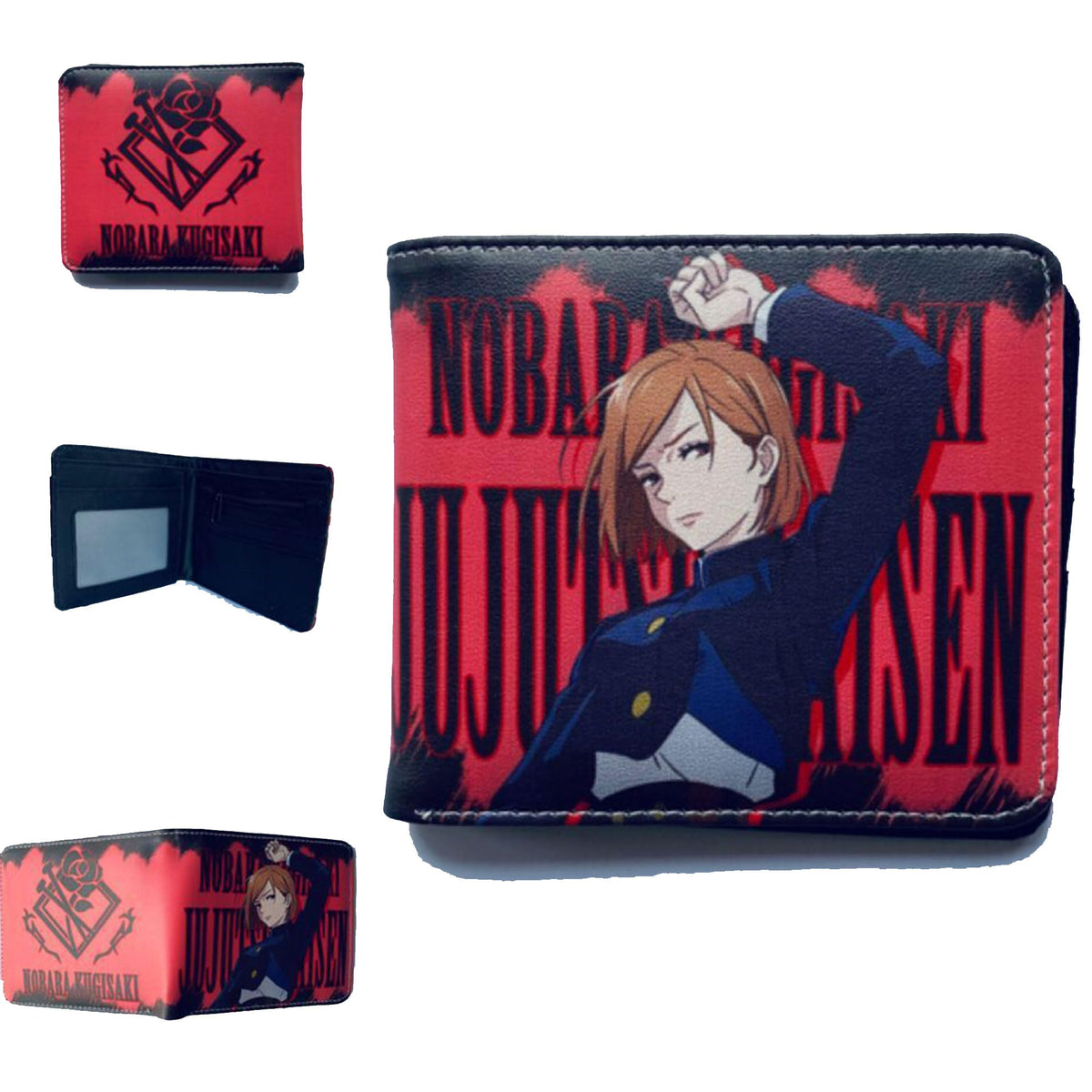 TANSHOW Wallet Can Accommodate Credit Cards Cash Burable Clutch Anime Wallet for Women Men, Nobara Kugisaki, XL, Casual