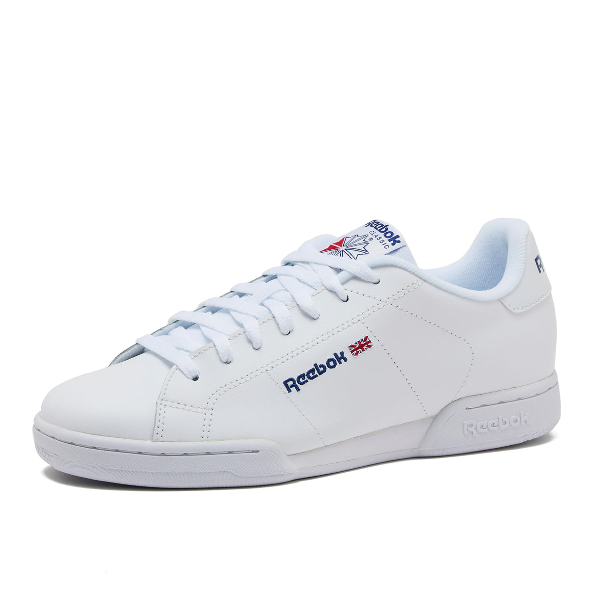 Reebok NPC II Sneakers for Men, Casual Tennis Mens Shoes, White/White, 6.5