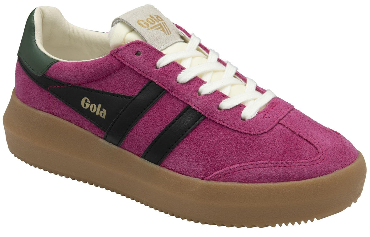 Gola Womens Athena, Fuschia/Black/Evergreen/Gum, 8.5, Medium