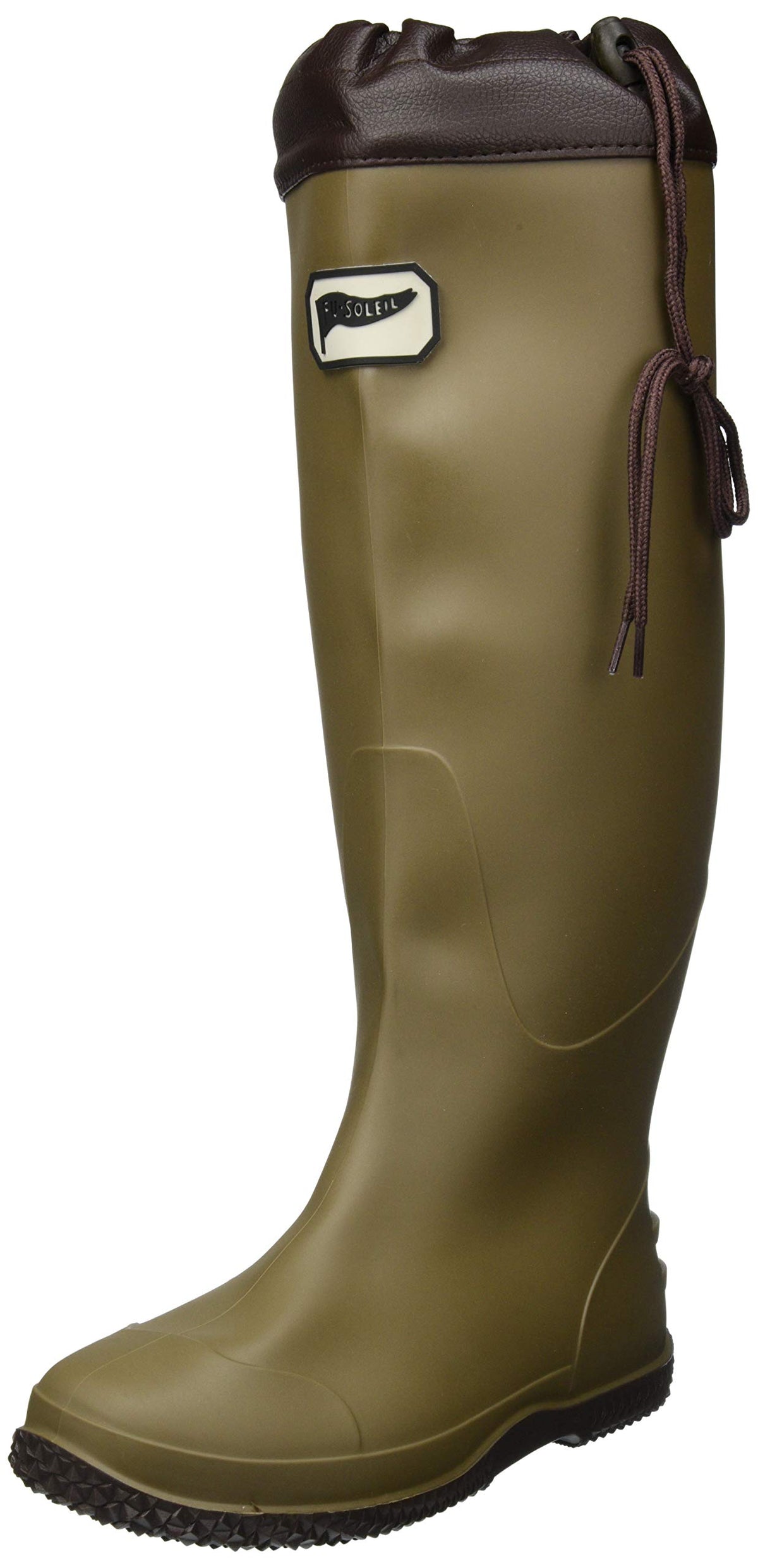 Hanshin Base FU5501PVC Portable Boots Flat Sole Khaki M