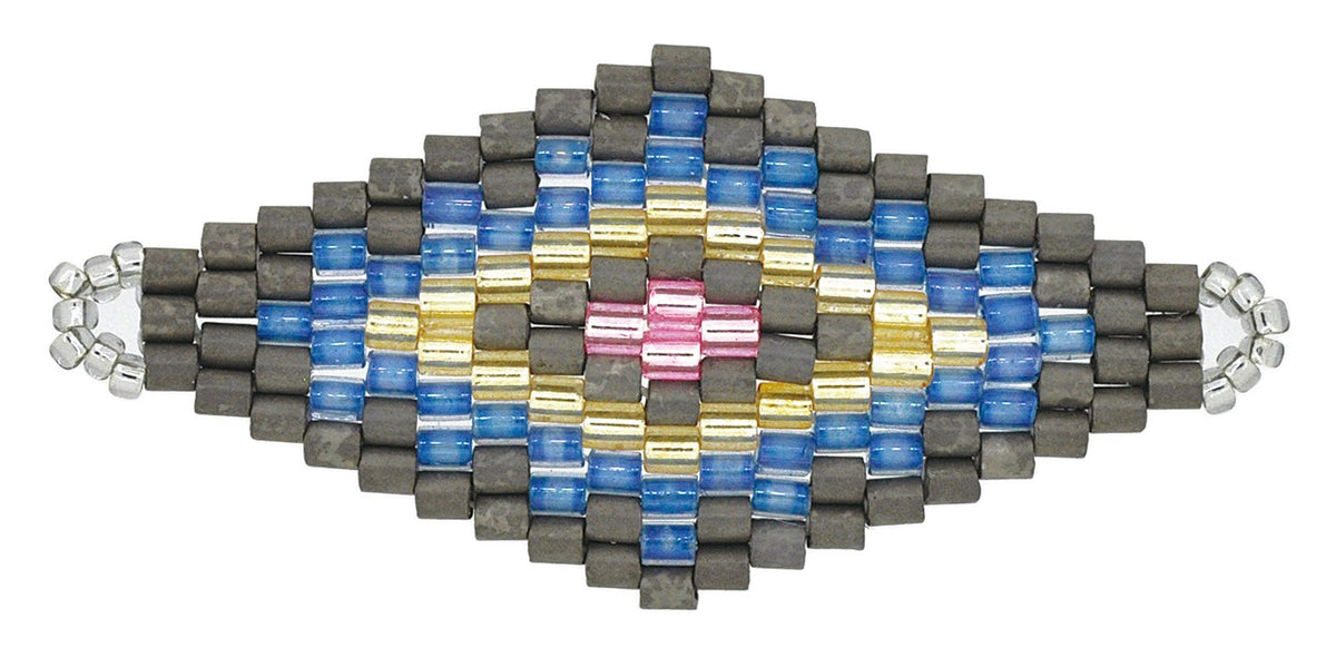 TOHO DNA Beads Finding BFG21 Accessory Parts, Bead Finding, Approx. 1.7 x 0.8 inches (4.4 x 2 cm), Col. 3, Gray, Diamond Shape, 1 Piece