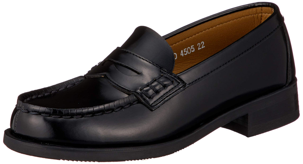 HARUTA(ハルタ) Women's Coin Loafers, Black, 25.5 cm 3E