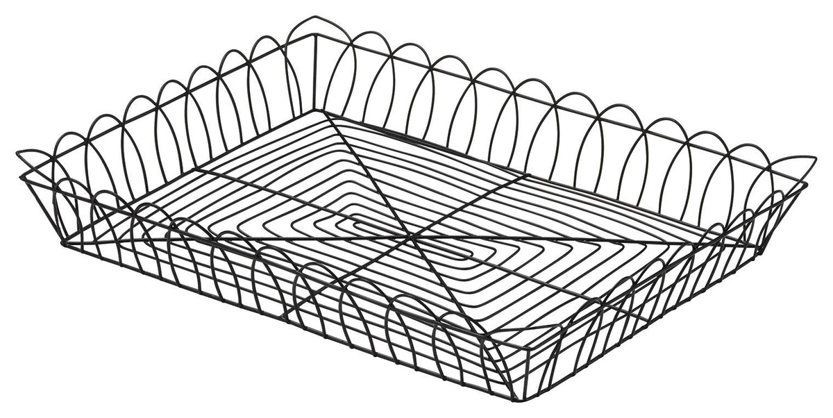 Chidorisangyou 83-07BK Basket, Black, 15.7 x 11.8 x 2.4 inches (40 x 30 x 6 cm), Wire Basket