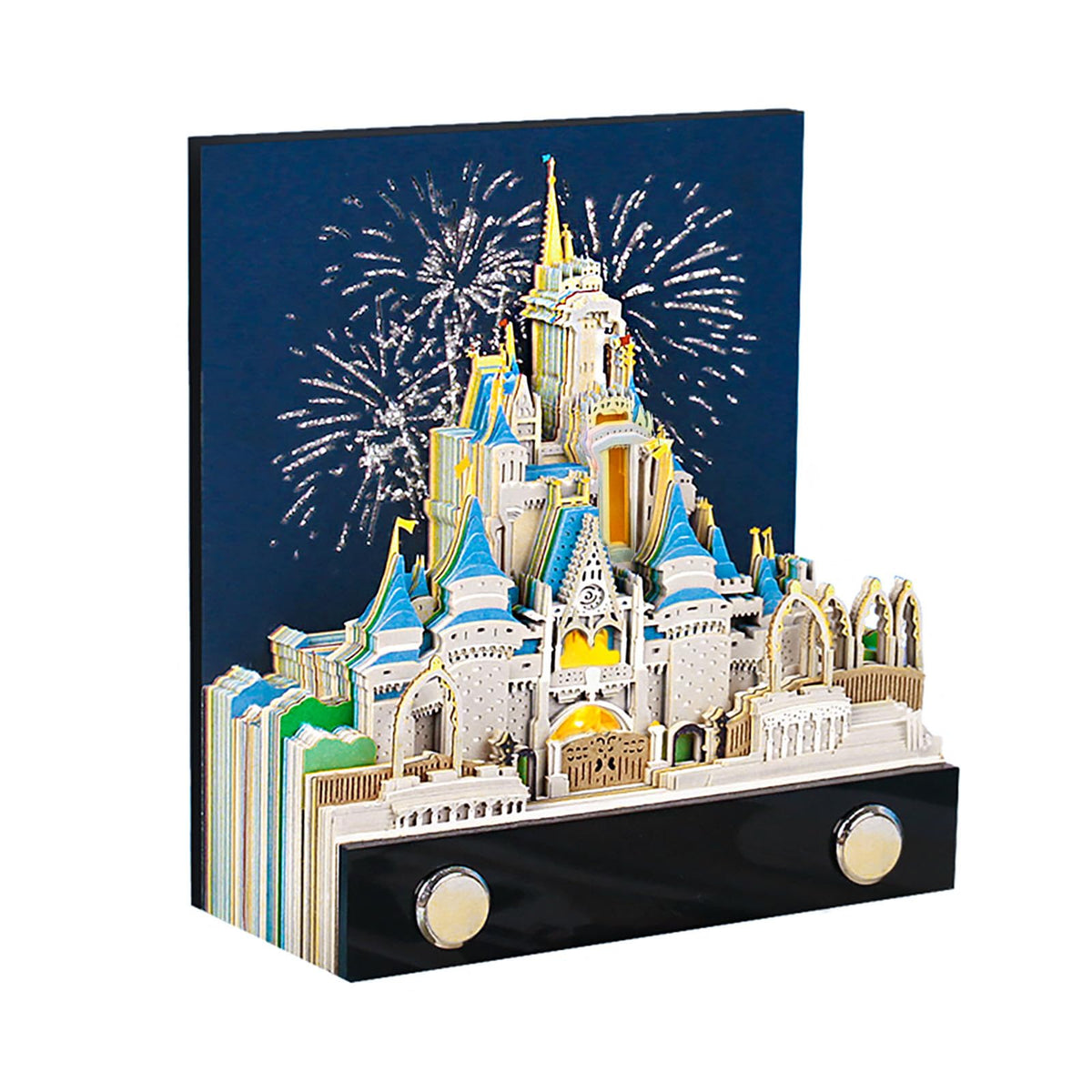 Dawnvive 3D Memo Pad Art Sticky Notes, Fantasy Castle 3D Notepad with Light Paper Sculpture Art Multicolor Paper Note with Silhouette DIY Desk Decoration