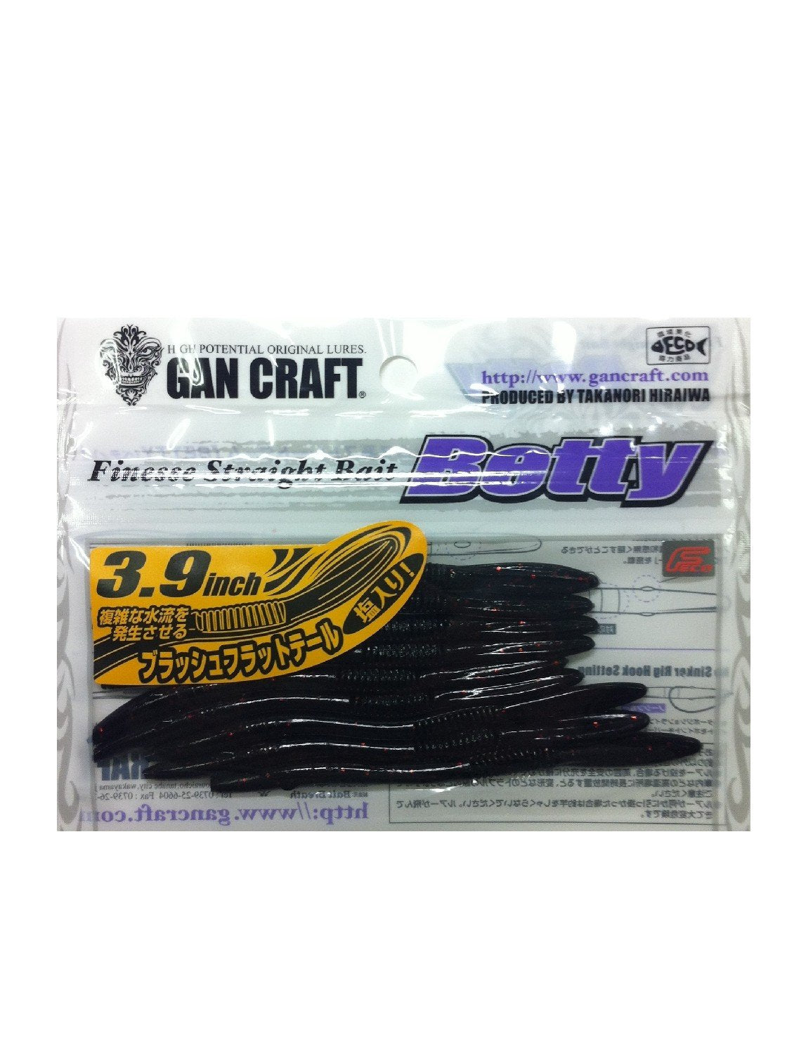 GAN Craft BETTY3.9 Lure, 08 Black/Red Flake