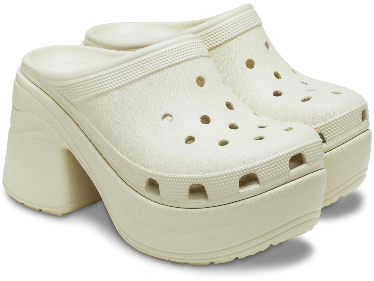 Crocs Siren Unisex Clogs – Round Toe Silhouette – Ventilation Ports – Thermoplastic (EVA) Upper & Lining Bone Men's 6, Women's 8 Medium