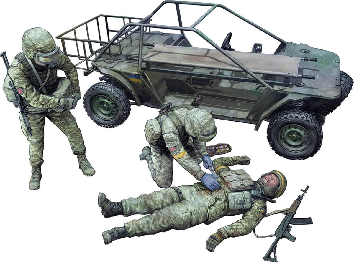 Master Box MB35246 1/35 Ukraine Mongoose Emergency Type, Includes 2 Armed Medic and 1 Injured Soldier Plastic Model (Military Vehicle)
