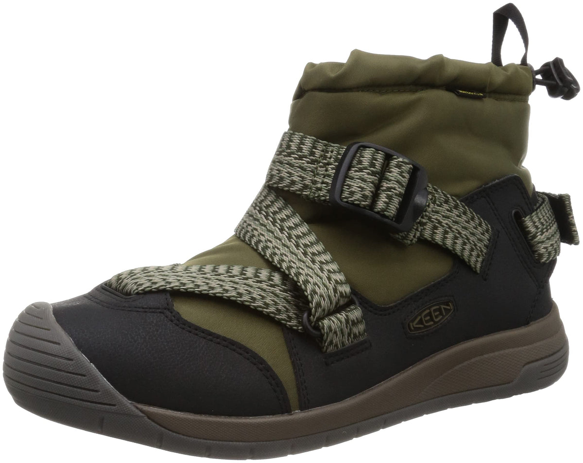 KEEN Men’s Hoodzerra Mid Height Waterproof Insulated Snow Boots, Golden Brown/Black, 10 Medium US