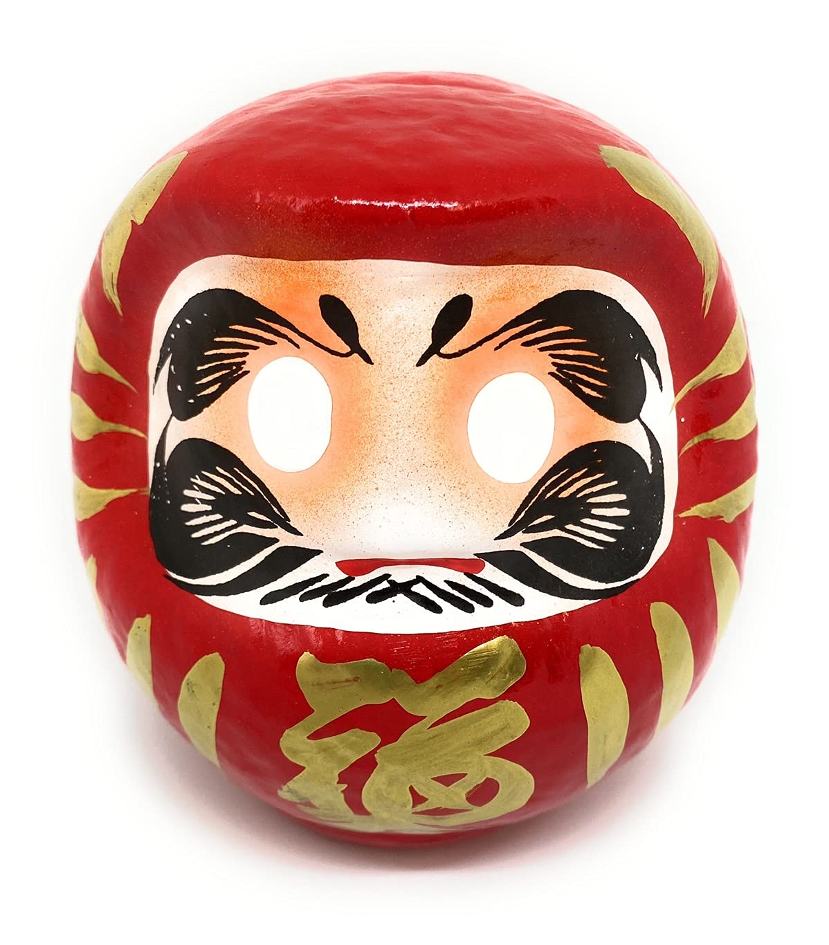 Genique Japanese Red Daruma Doll - 4.7" Lucky Figurine for Wealth and Protection, Traditional Handmade Good Luck Charm from Japan