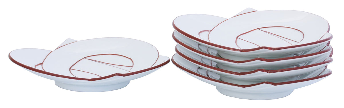 24to3 Nishitomi Pottery Arita Ware Plate Set, Tasei Kiln, Knotted Dish, Plate, Saucer Plate, Diameter Approx. 5.9 inches (15 cm), 5 Pieces, New Year's Day, Tableware, Made in Japan