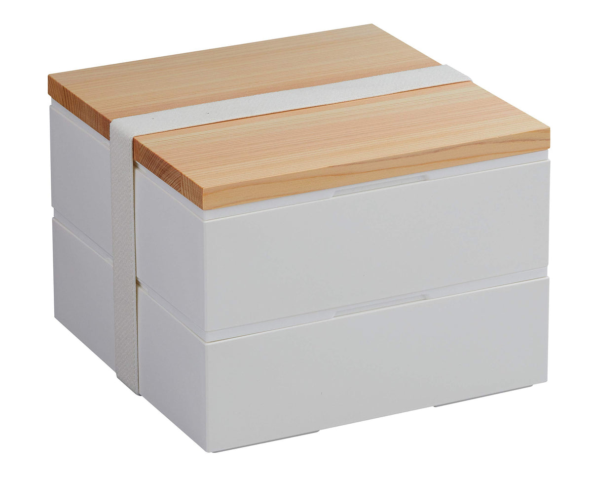 365methods Large Lunch Box White 2 Tier Home Deli Box