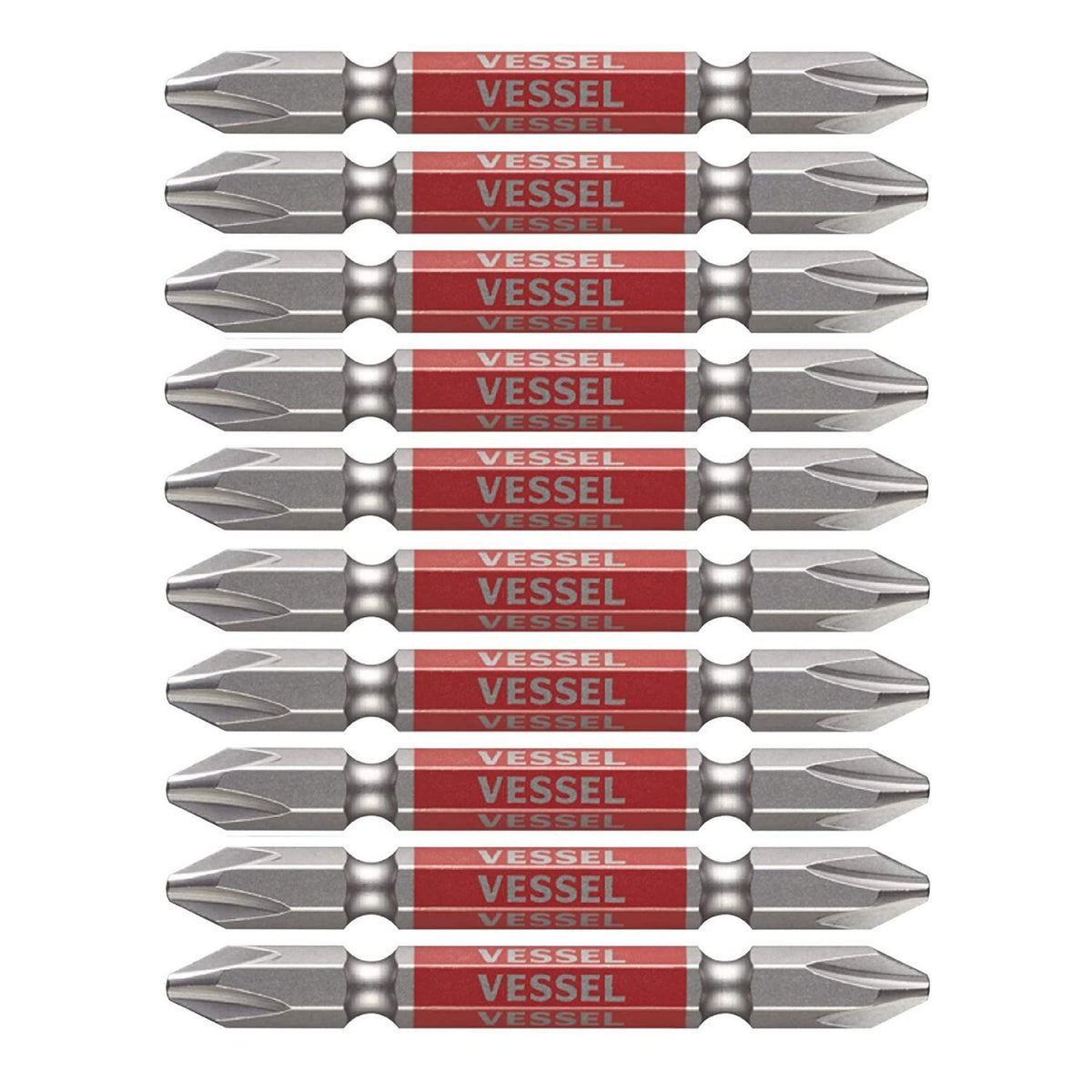 Vessel GS10P2065F Double-Headed Rigid Bit +2 x 65 10-Piece Set