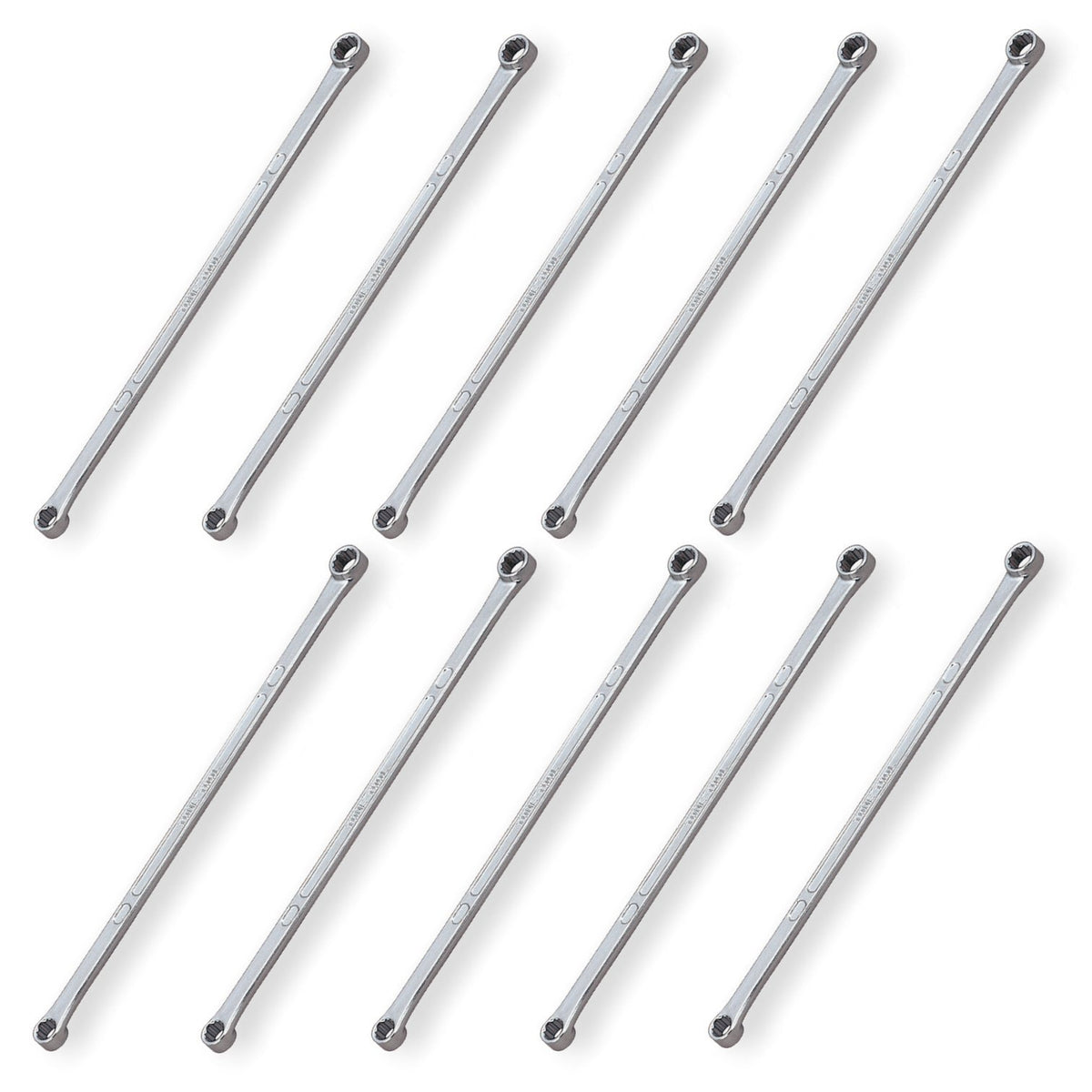 Tone M05-0810-10S Super Long Eyeglass Wrench (Straight), Double Side Width 0.3 x 0.4 inches (8 x 10 mm), Pack of 10