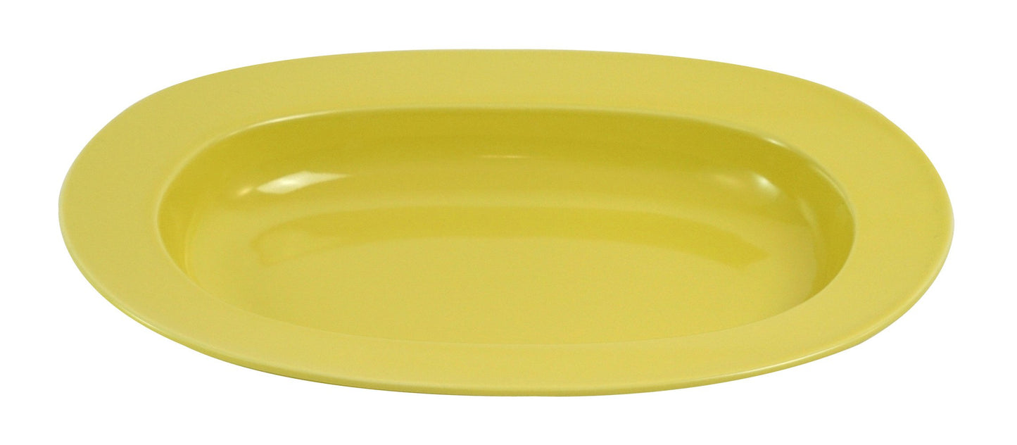 Saikaitoki Hasami Ware Essence Oval Pasta Plate, Diameter 10.6 inches (27 cm), Yellow 14463