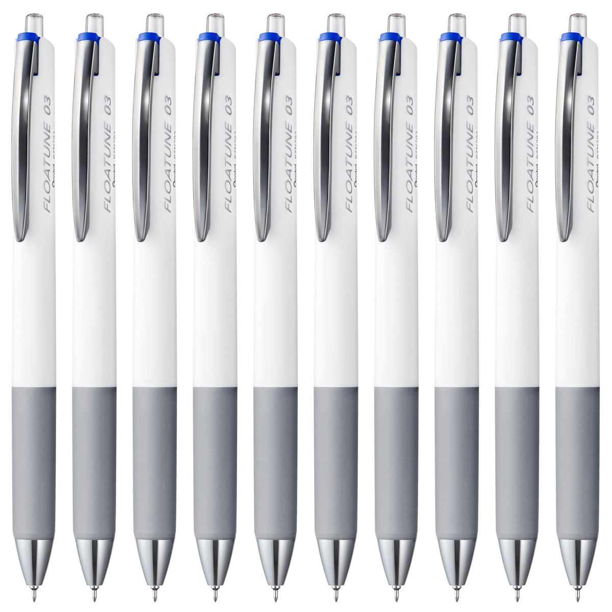 Pentel Oil Based Ballpoint Pen, Flowtune 0.3mm, Blue, 10 Pens BZN203-C