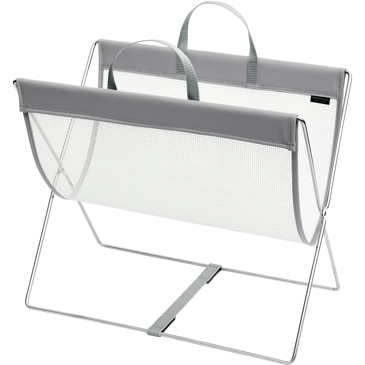 Saki R-358 Luggage Bag, Self Wagon, Mesh x Leather, PVC, Gray