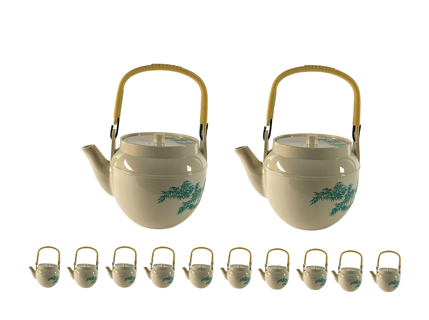 JapanBargain, Japanese Plastic Teapot Unbreakable Tea pot for Home or Restaurant, Made in Japan, Beige Color, 22 oz, Pack of 12