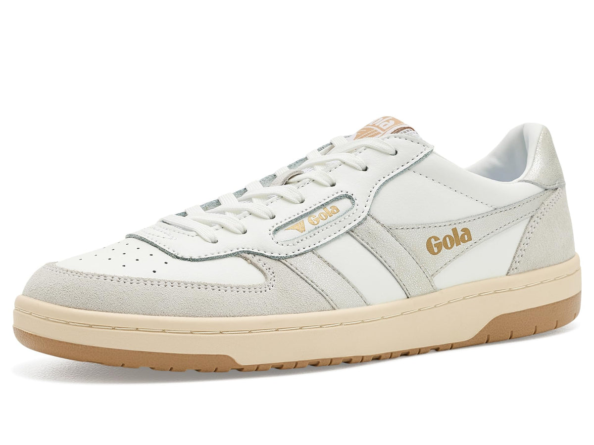 Gola Women's Hawk Sneakers, White/Silver, 8.5 Medium US
