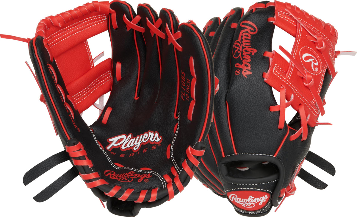 Rawlings | Players Series Youth 10-INCH Baseball Glove | RHT | Black/Red