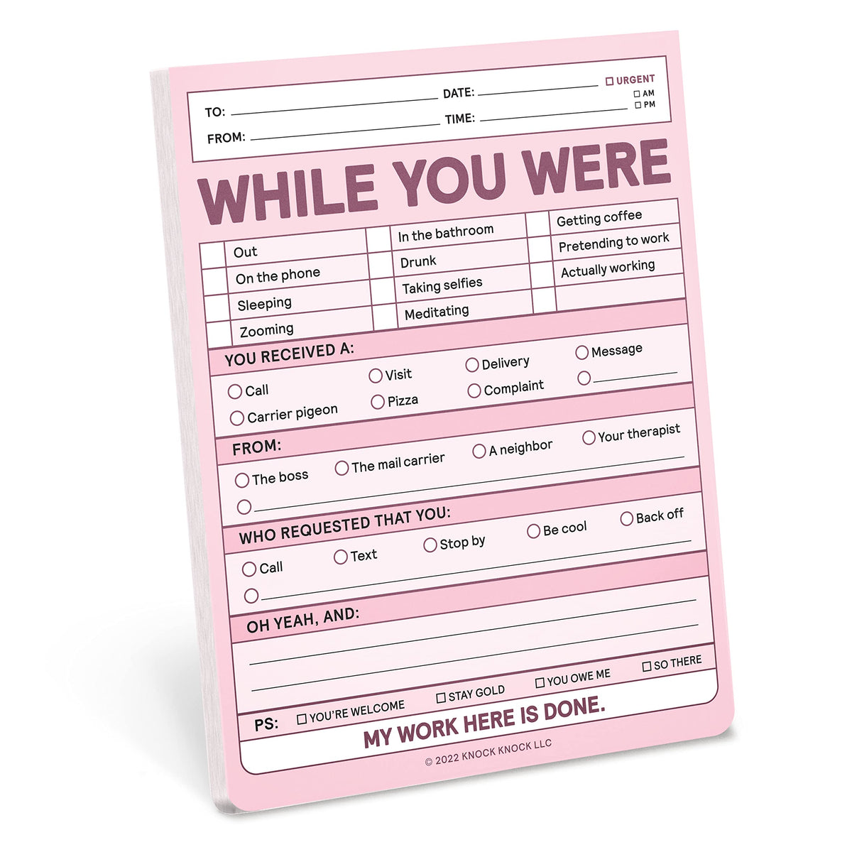 Knock Knock While You Were Nifty Note Pad