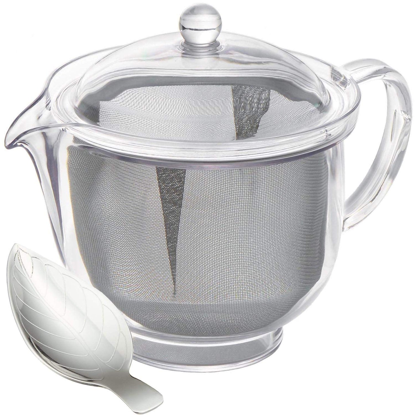 Akebono TW-3722 Clear Teapot, Stainless Steel Mesh, 16.2 fl oz (480 ml), Tea Measure Set, Tritan Resin, Made in Japan