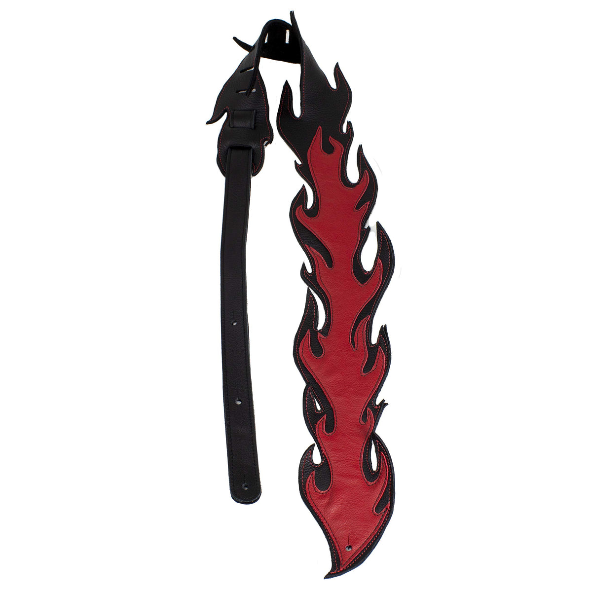 Perri's Leathers Ltd. - Red Flames Guitar Strap - Adjustable Strap from 41" to 56" for Electric, Bass, Acoustic Guitars - Red (FLM-7504)