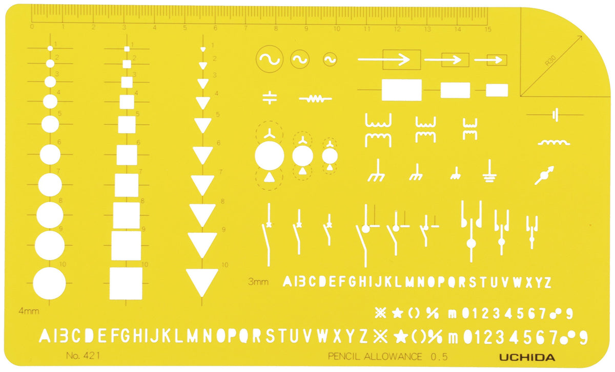 Uchida Template No.421 Electrical Symbol Ruler 012-0004