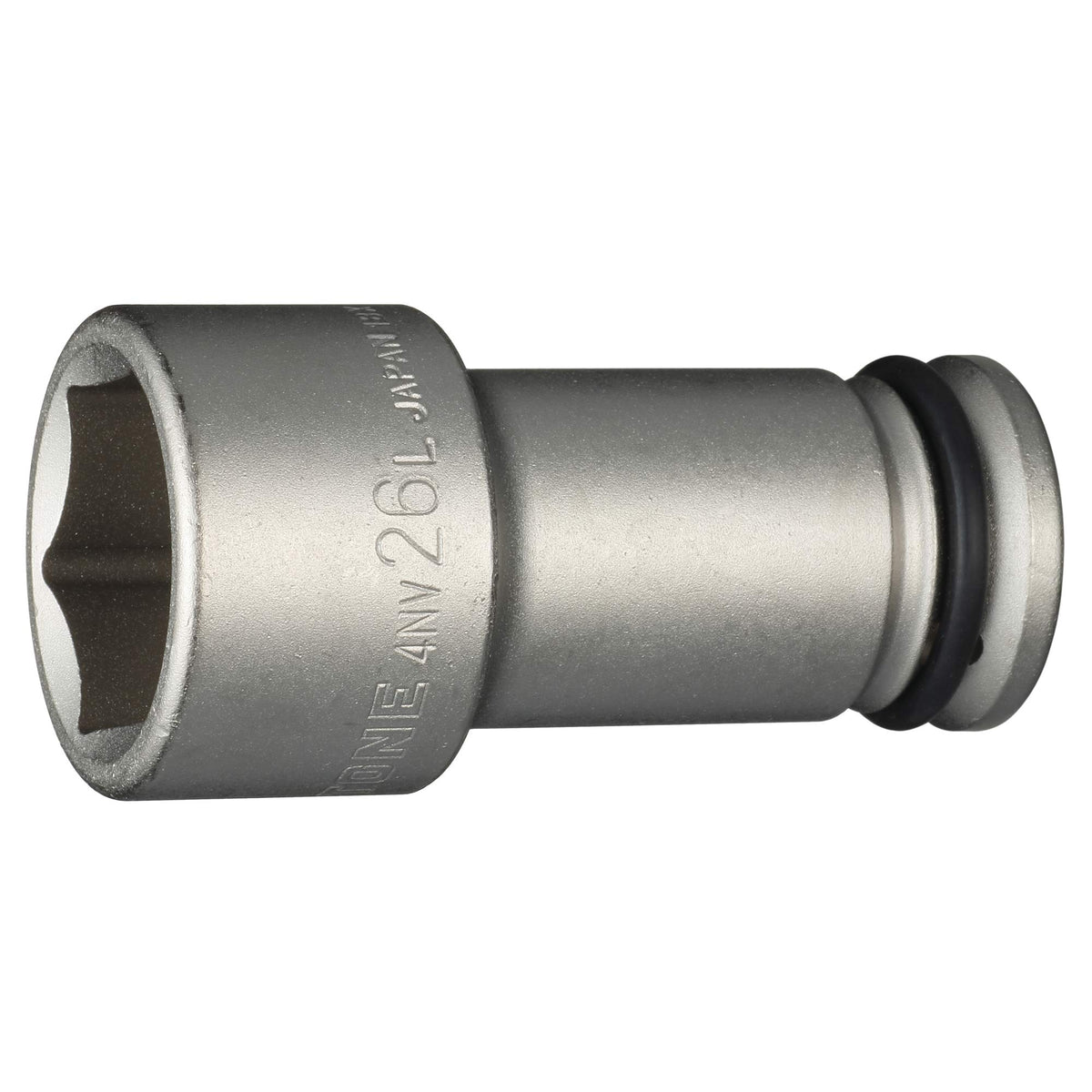 TONE HP4NV-26L Long Socket for Impacts, 0.5 inch (12.7 mm) (1/2 mm), Double Side Width 1.0 inches (26 mm)