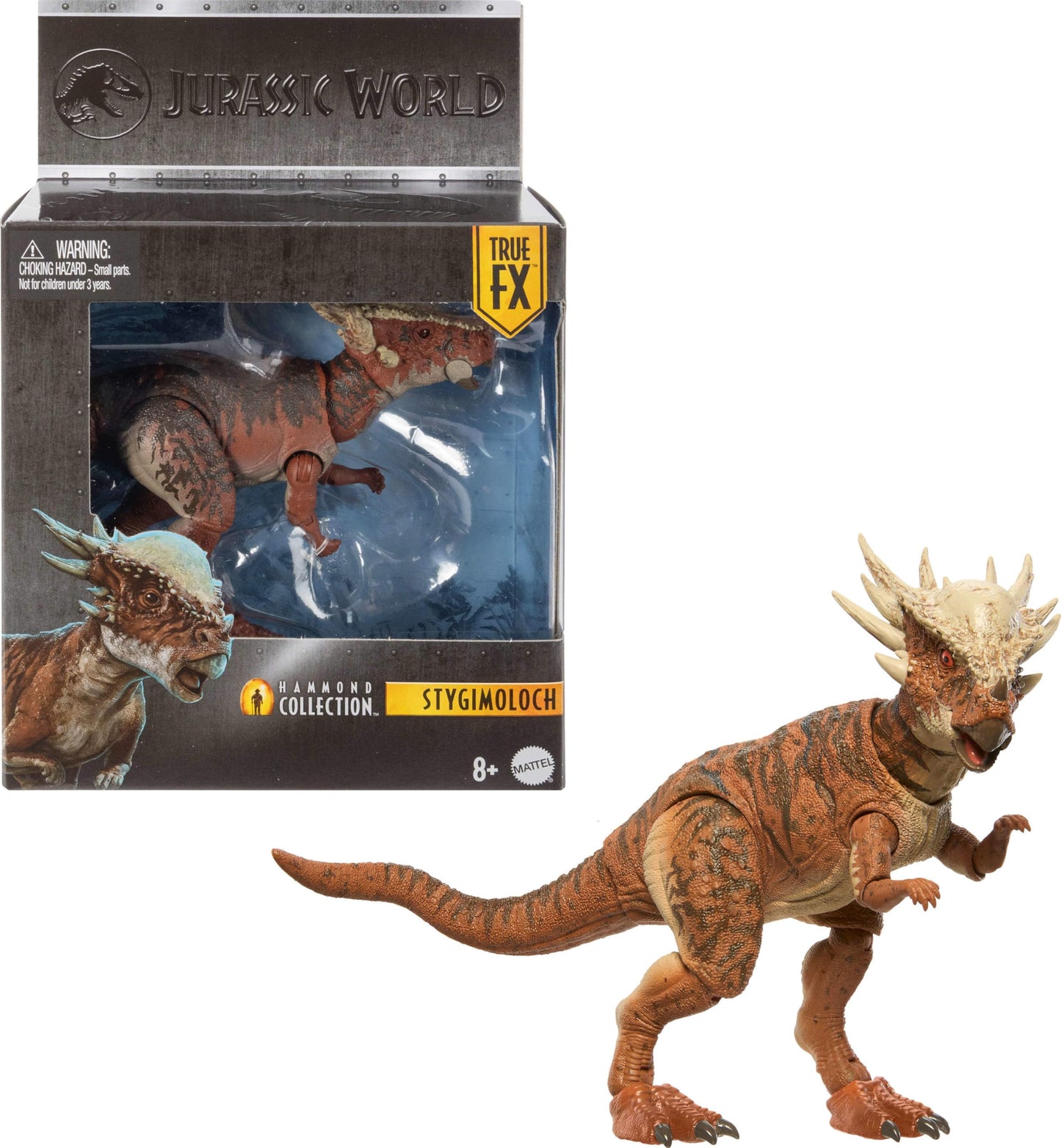 Mattel Jurassic World Hammond Collection Dinosaur Action Figure Toy, Stygimoloch, Premium Movie Design Glass Eyes & 14 Points Articulation
